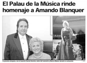 Amando Blanquer y Marisa Blanes. Palau de la Música de Valencia.